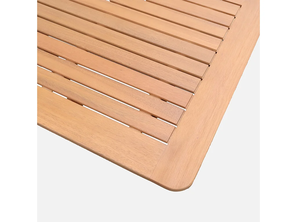 Table de jardin extensible bois d'eucalyptus + 6 assises 120/180cm terracotta - Arbo + Almeria