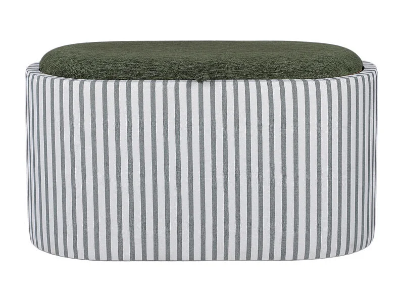 Zoé - Banc coffre à rayures convertible en table basse L77cm - Vert