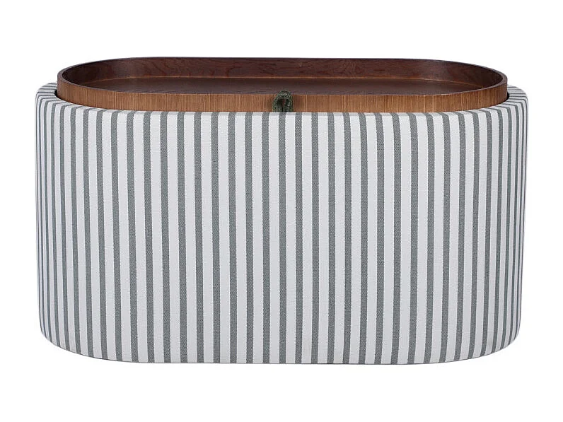 Zoé - Banc coffre à rayures convertible en table basse L77cm - Vert