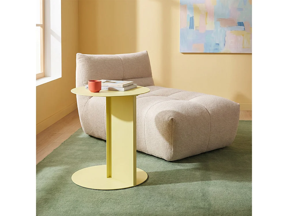 Jimy - Table d'appoint en métal H50cm - Jaune