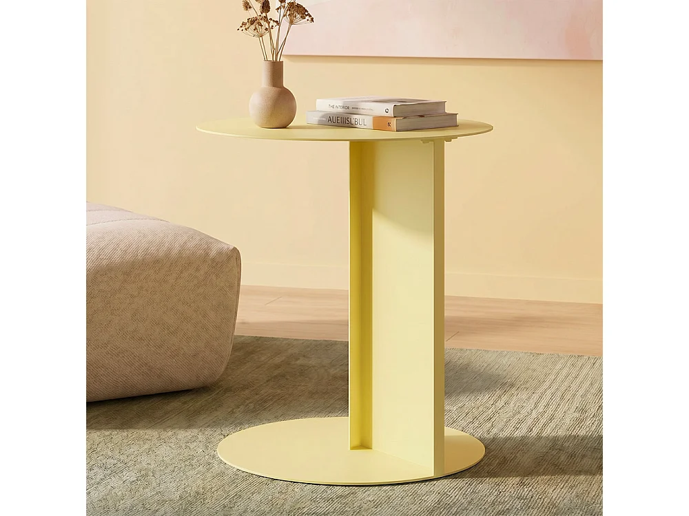Jimy - Table d'appoint en métal H50cm - Jaune