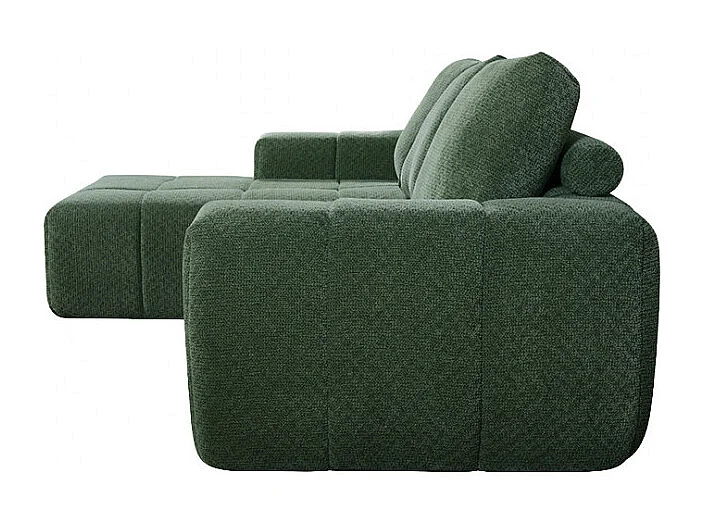 Louis - Canapé d'angle gauche compressé 3,5 places en tissu - Vert