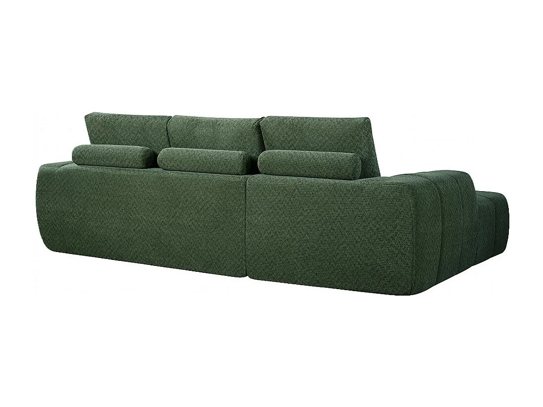 Louis - Canapé d'angle gauche compressé 3,5 places en tissu - Vert