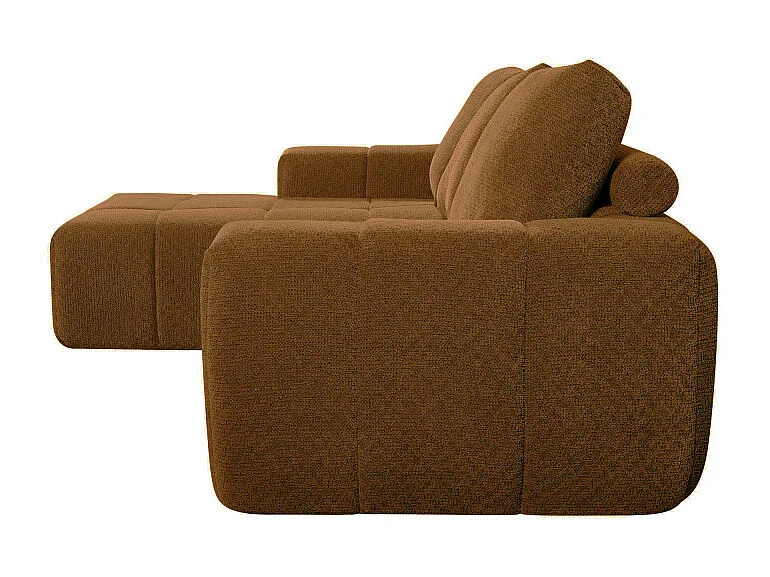 Louis - Canapé d'angle gauche compressé 3,5 places en tissu - Bronze