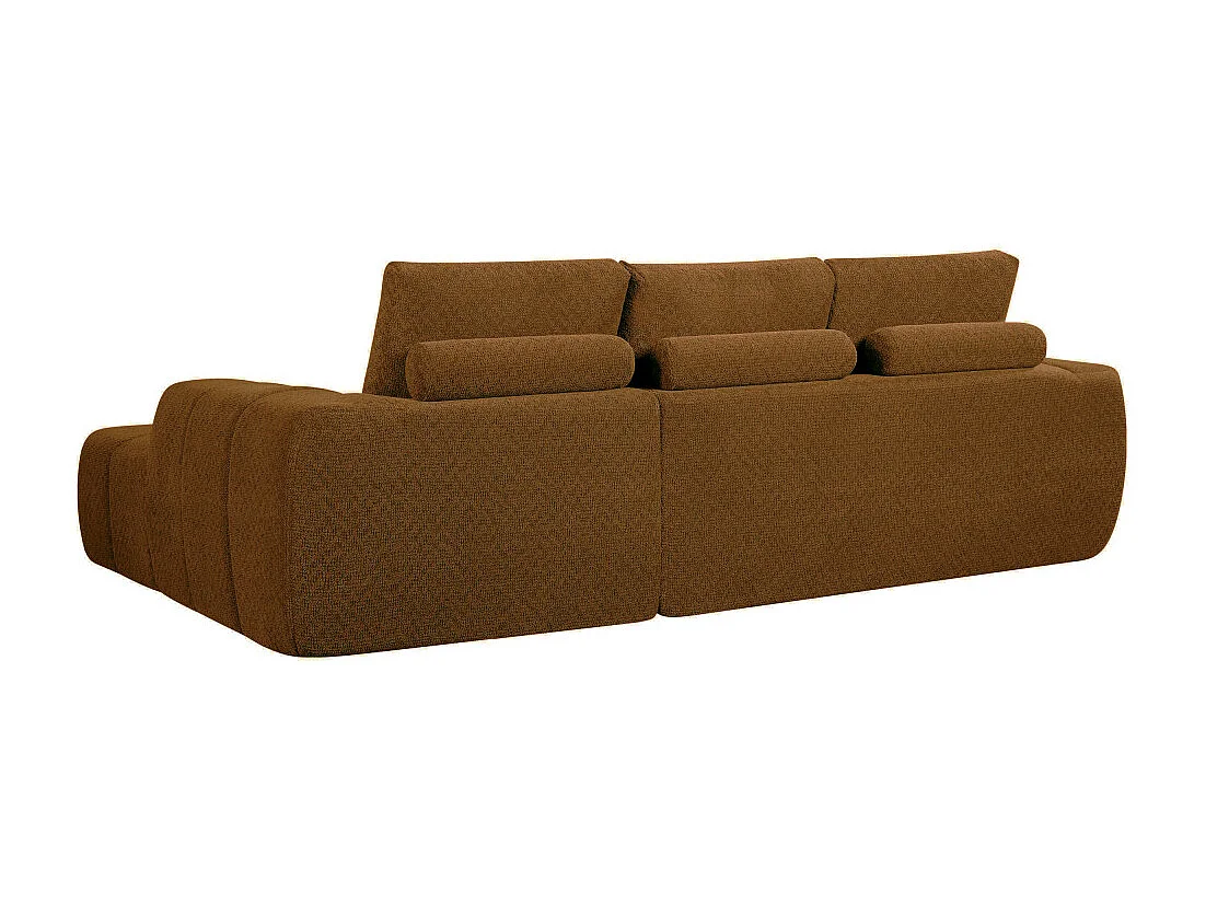 Louis - Canapé d'angle gauche compressé 3,5 places en tissu - Bronze