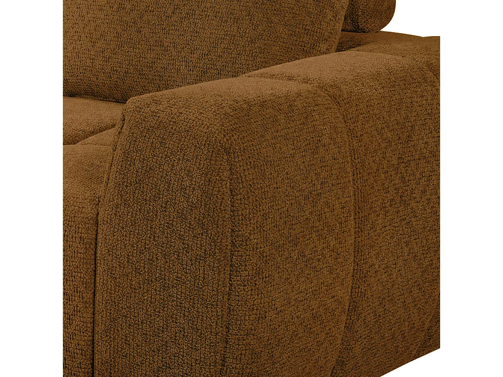 Louis - Canapé d'angle gauche compressé 3,5 places en tissu - Bronze