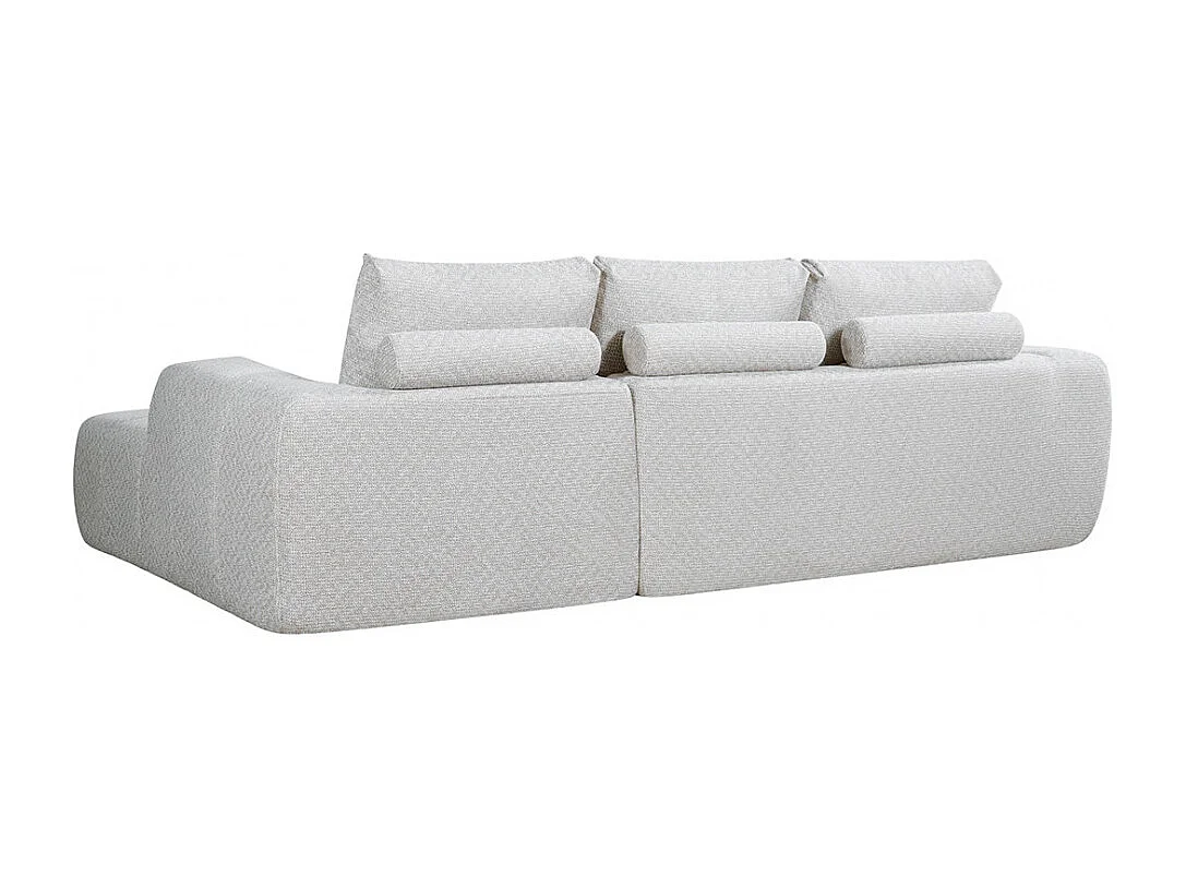 Louis - Canapé d'angle droit compressé 3,5 places en tissu - Beige