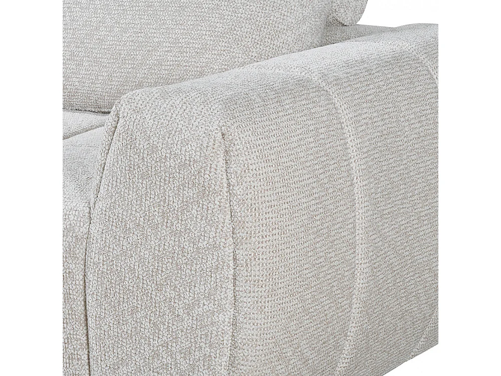 Louis - Canapé d'angle droit compressé 3,5 places en tissu - Beige