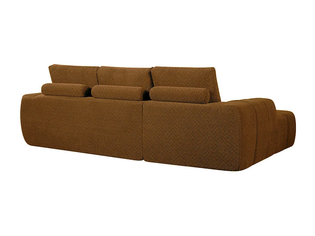 Louis - Canapé d'angle droit compressé 3,5 places en tissu - Bronze