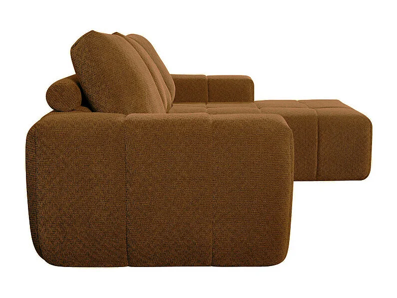 Louis - Canapé d'angle droit compressé 3,5 places en tissu - Bronze