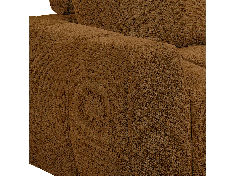 Louis - Canapé d'angle droit compressé 3,5 places en tissu - Bronze