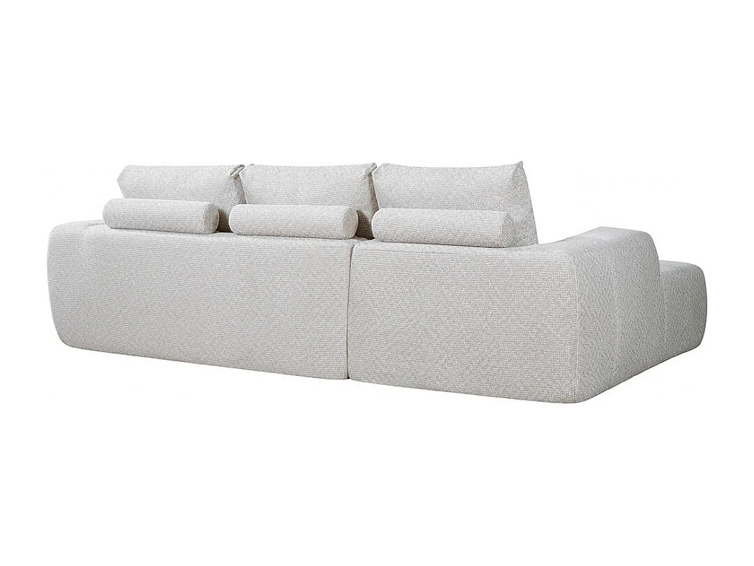 Louis - Canapé d'angle gauche compressé 3,5 places en tissu - Beige