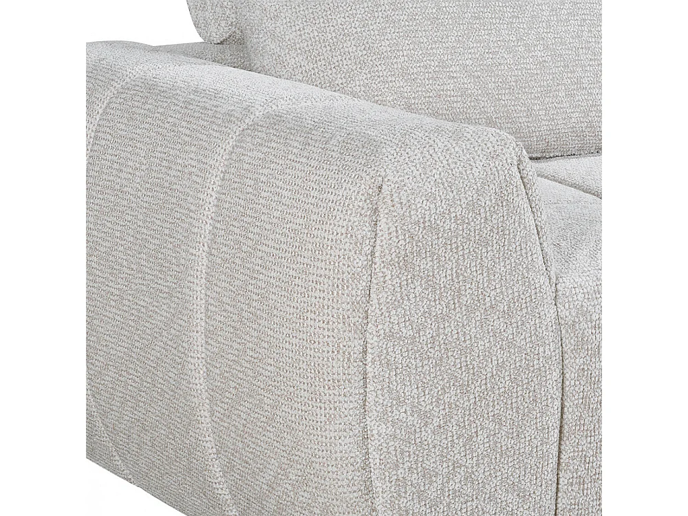 Louis - Canapé d'angle gauche compressé 3,5 places en tissu - Beige