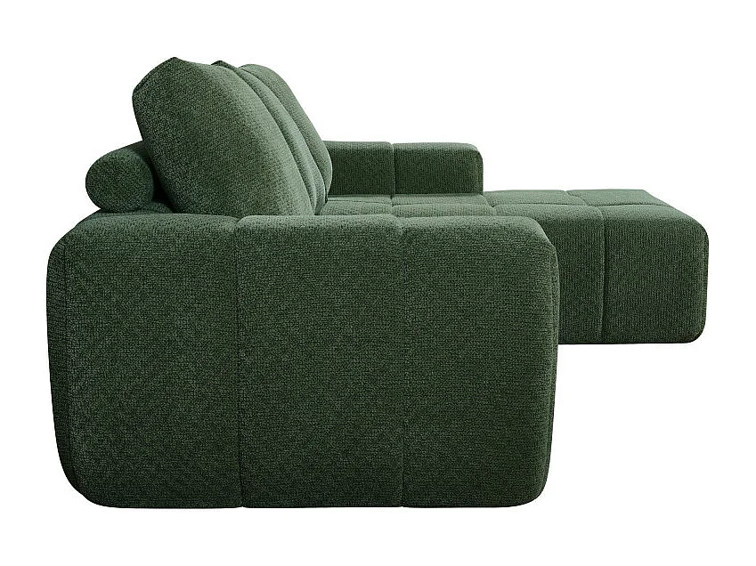 Louis - Canapé d'angle droit compressé 3,5 places en tissu - Vert