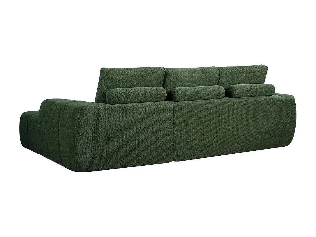 Louis - Canapé d'angle droit compressé 3,5 places en tissu - Vert