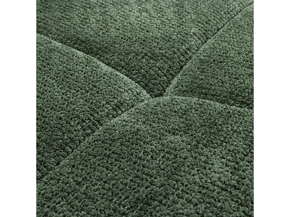 Canapé d'angle droit 5 places en tissu vert LOUIS