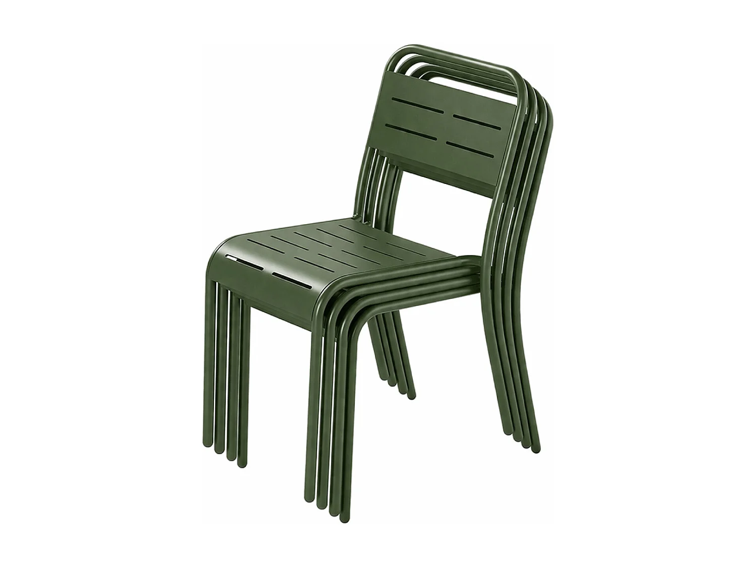 Ensemble table de jardin carrée 70cm et 4 chaises vert BERGAME