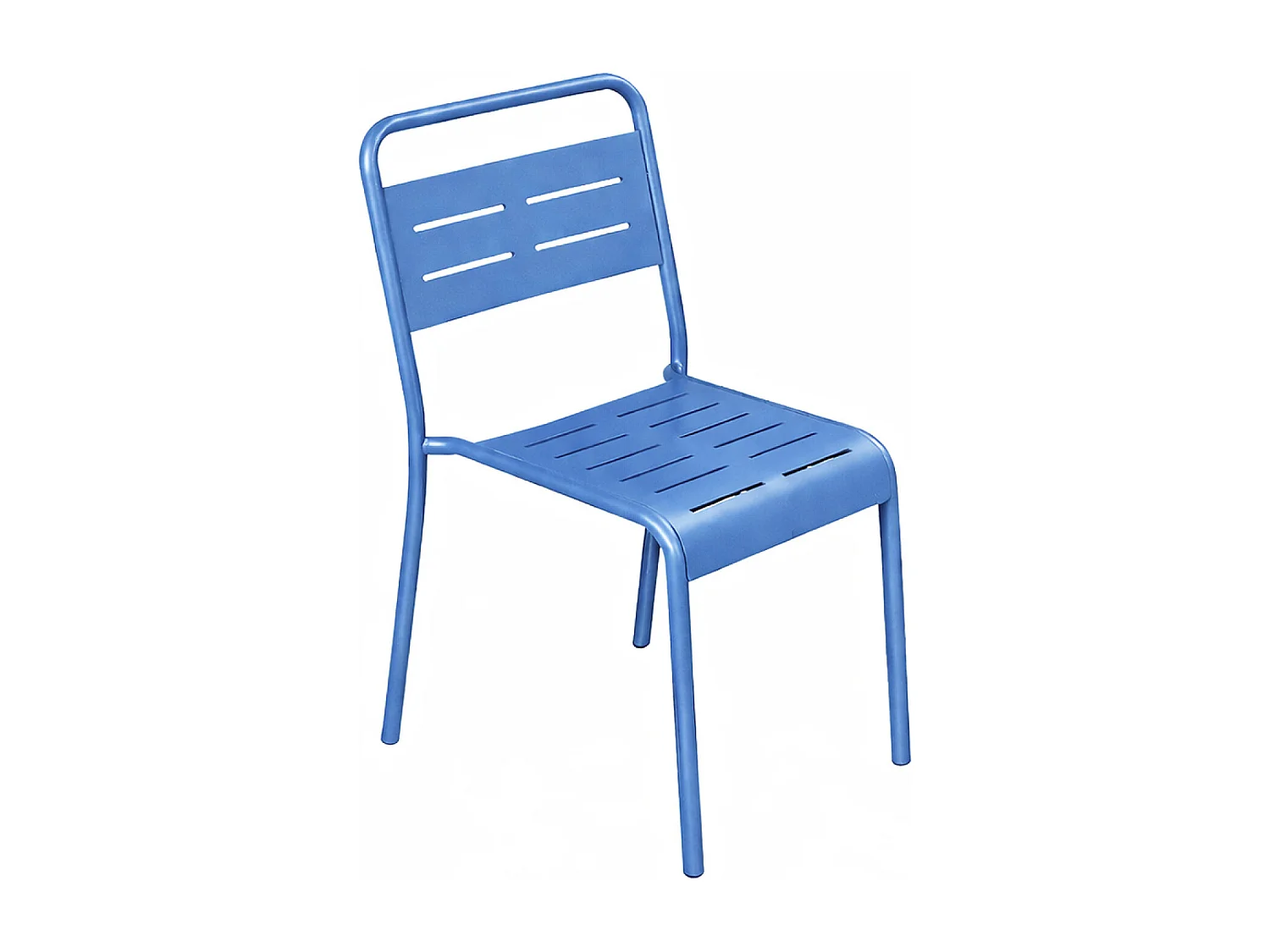 Ensemble table de jardin 120 cm et 4 chaises bleu BERGAME
