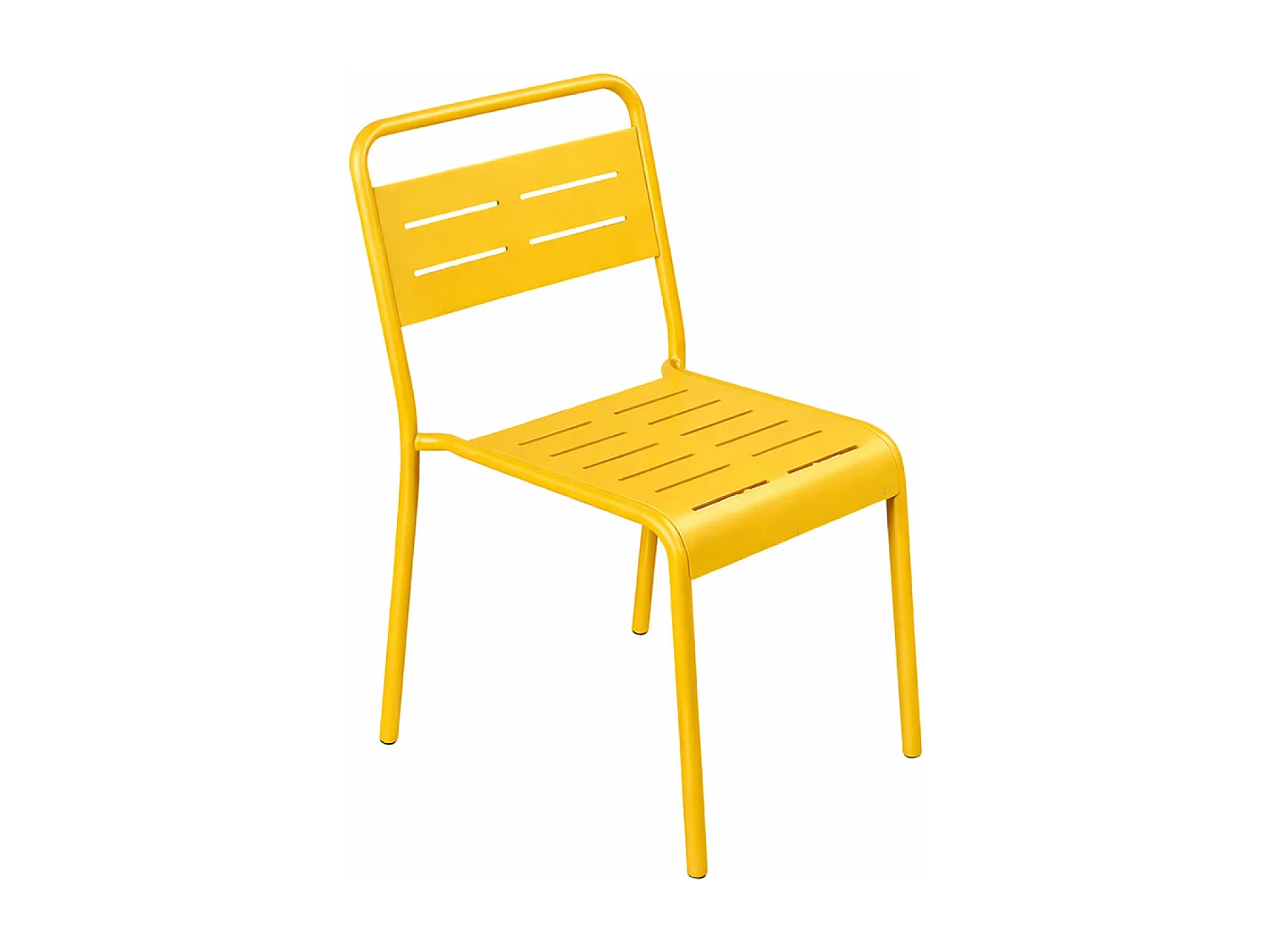 Ensemble table de jardin carrée 70cm et 4 chaises jaune BERGAME