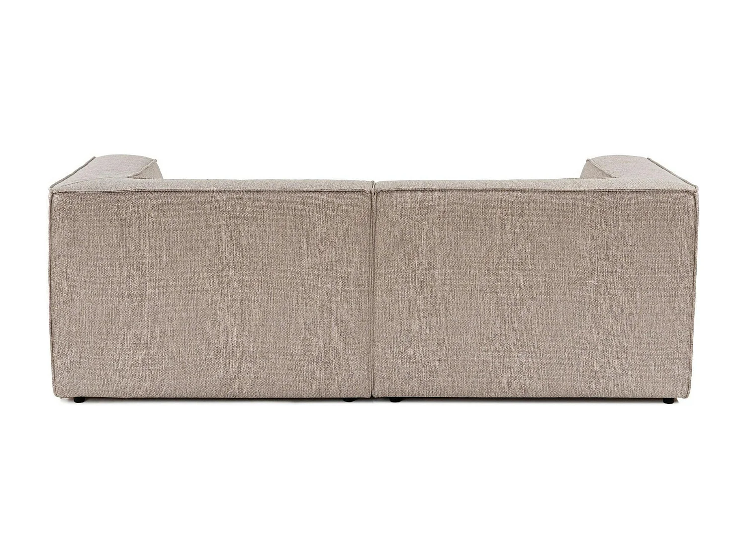 Canapé en lin 2 places beige, accoudoirs blocs COLLIOURE