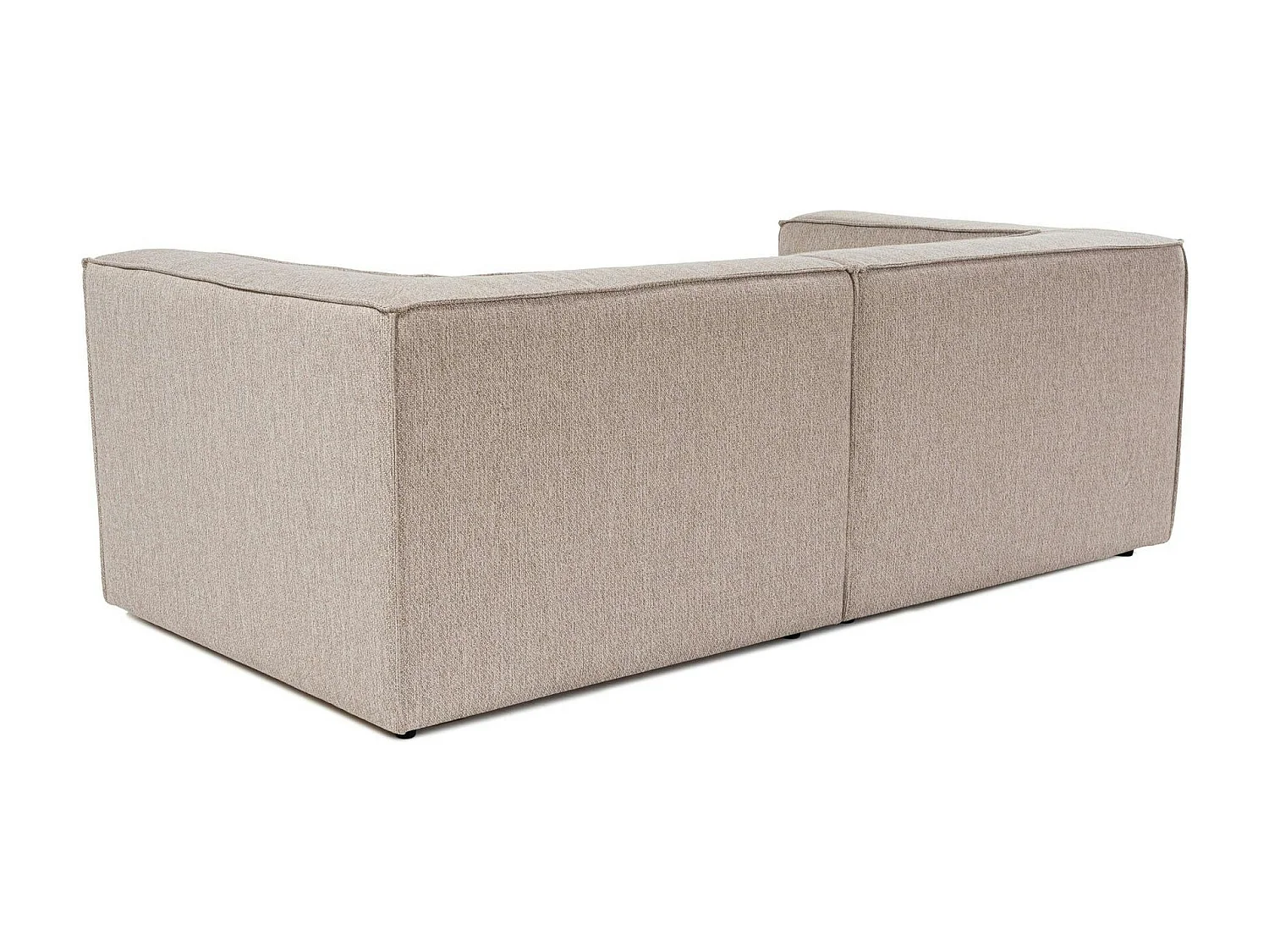 Canapé en lin 2 places beige, accoudoirs blocs COLLIOURE