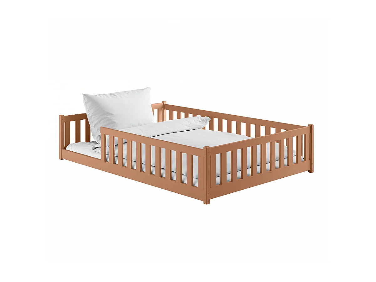 Lit au sol 140x200 sommier inclus Maya Marron