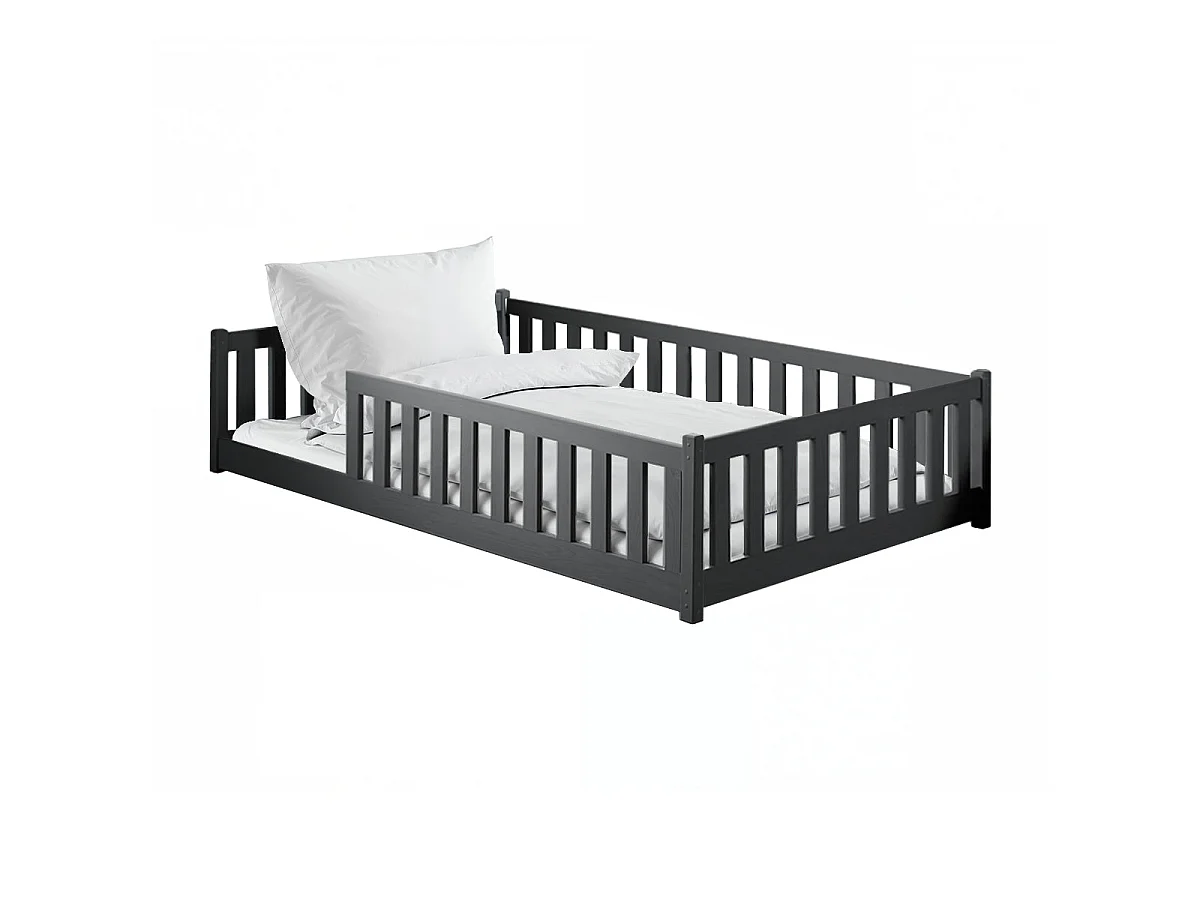 Lit au sol 120x200 sommier inclus Maya Anthracite