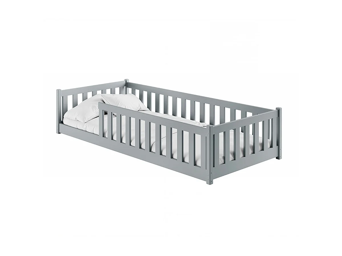 Lit au sol 90x200 sommier inclus Maya Gris