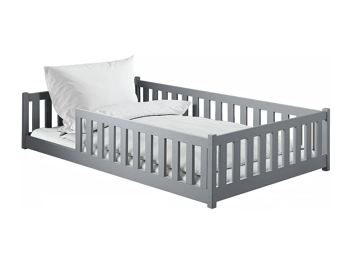 Lit au sol 120x200 sommier inclus Maya Gris