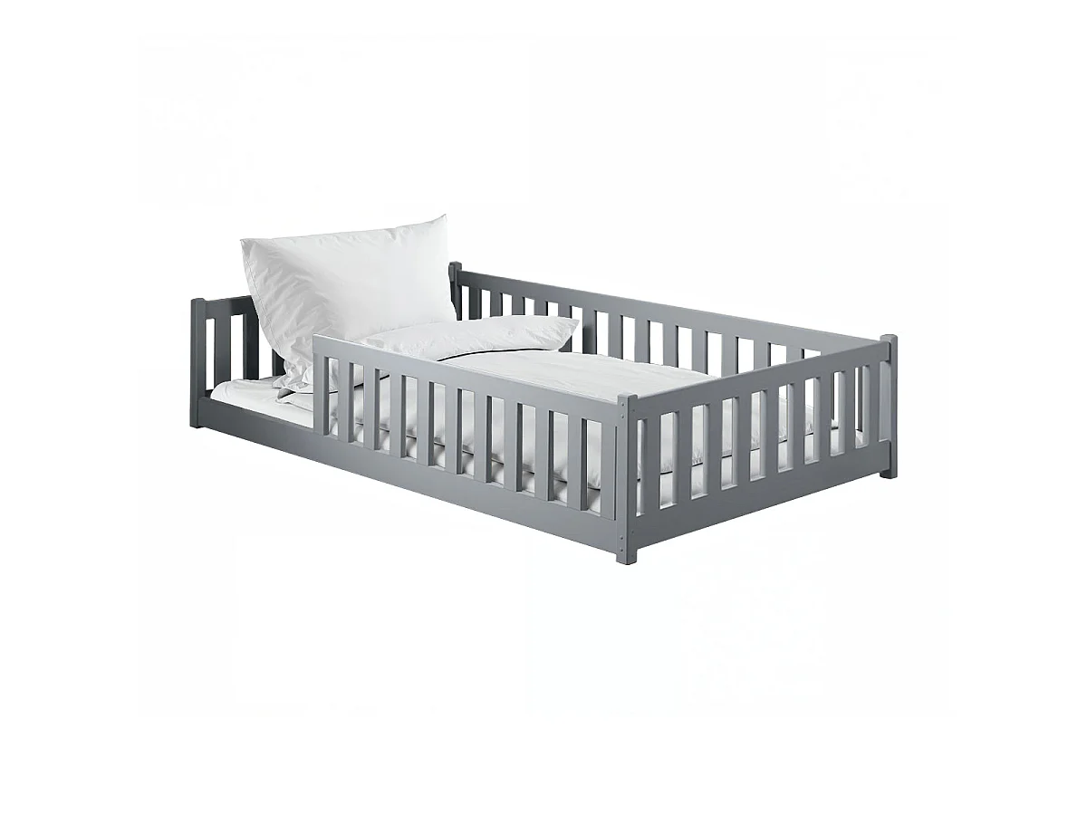 Lit au sol 120x200 sommier inclus Maya Gris