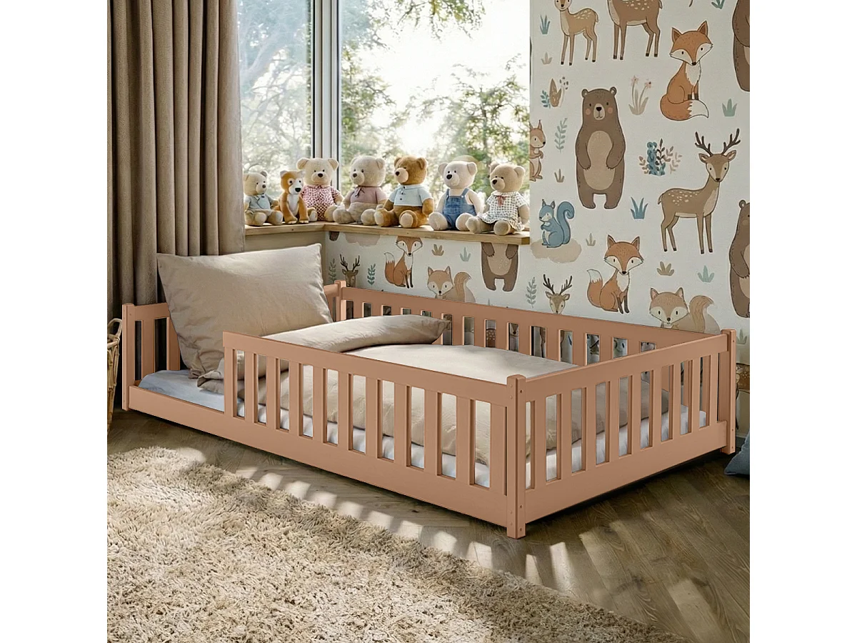 Lit au sol 120x200 sommier inclus Maya Marron