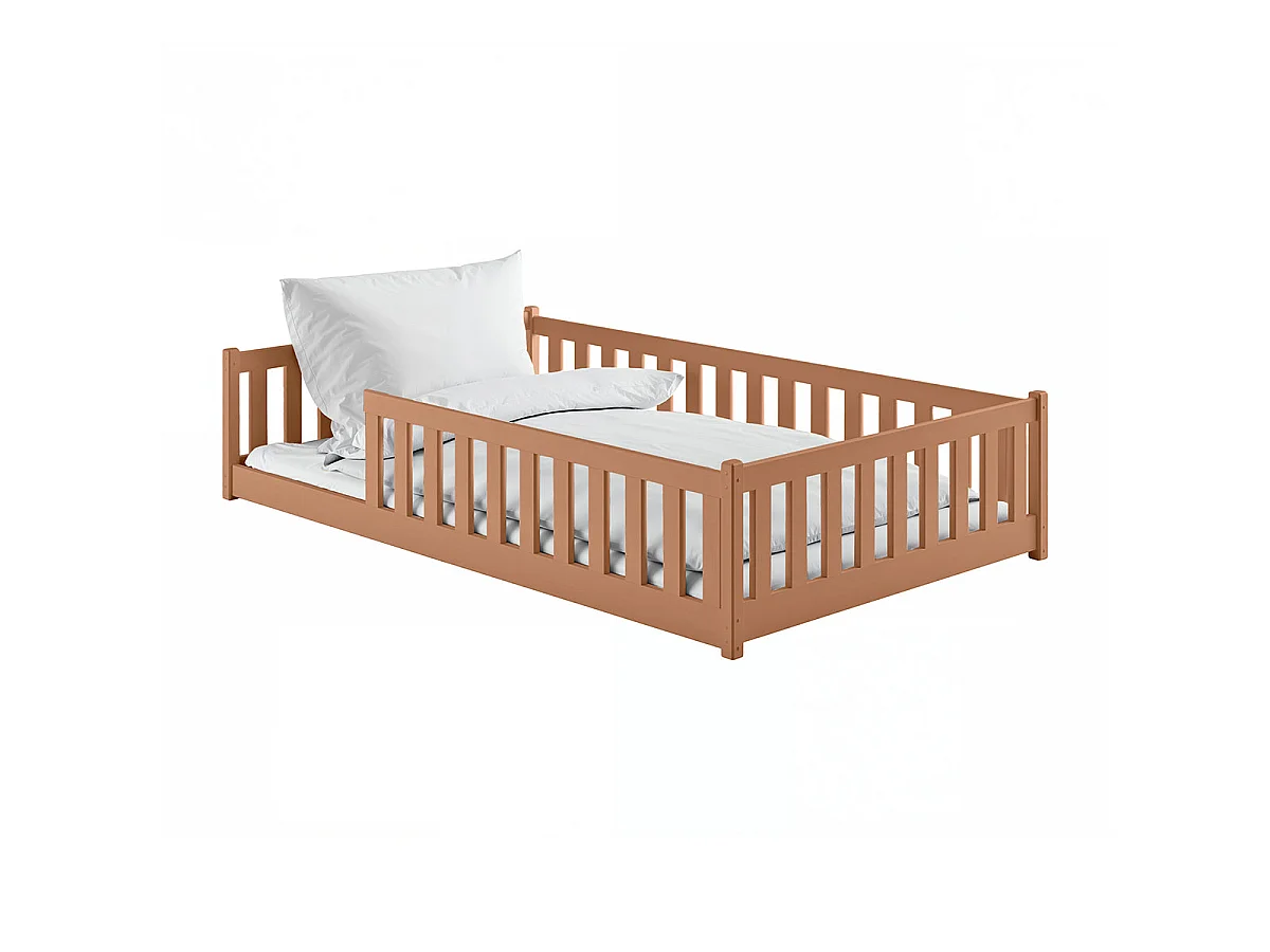 Lit au sol 120x200 sommier inclus Maya Marron