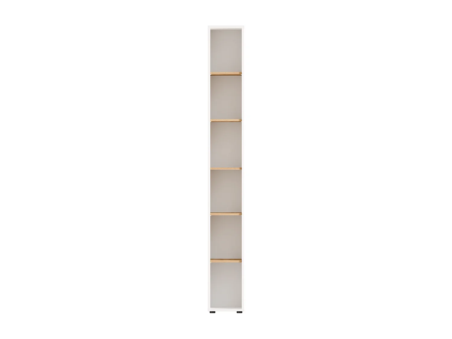Bibliothèque avec 6 niches - Blanc et Naturel - RAPILI