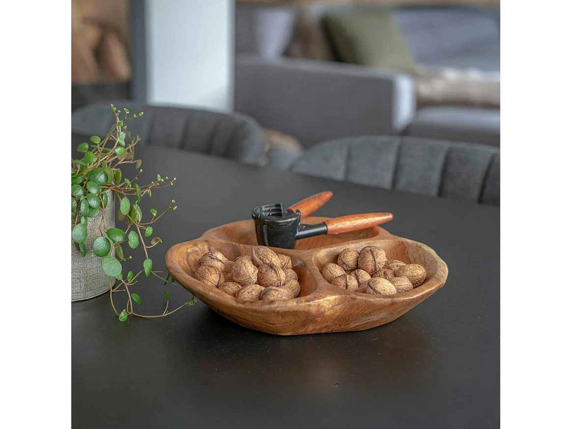 Plat apéro bois design organique 3 cases ARIZONA
