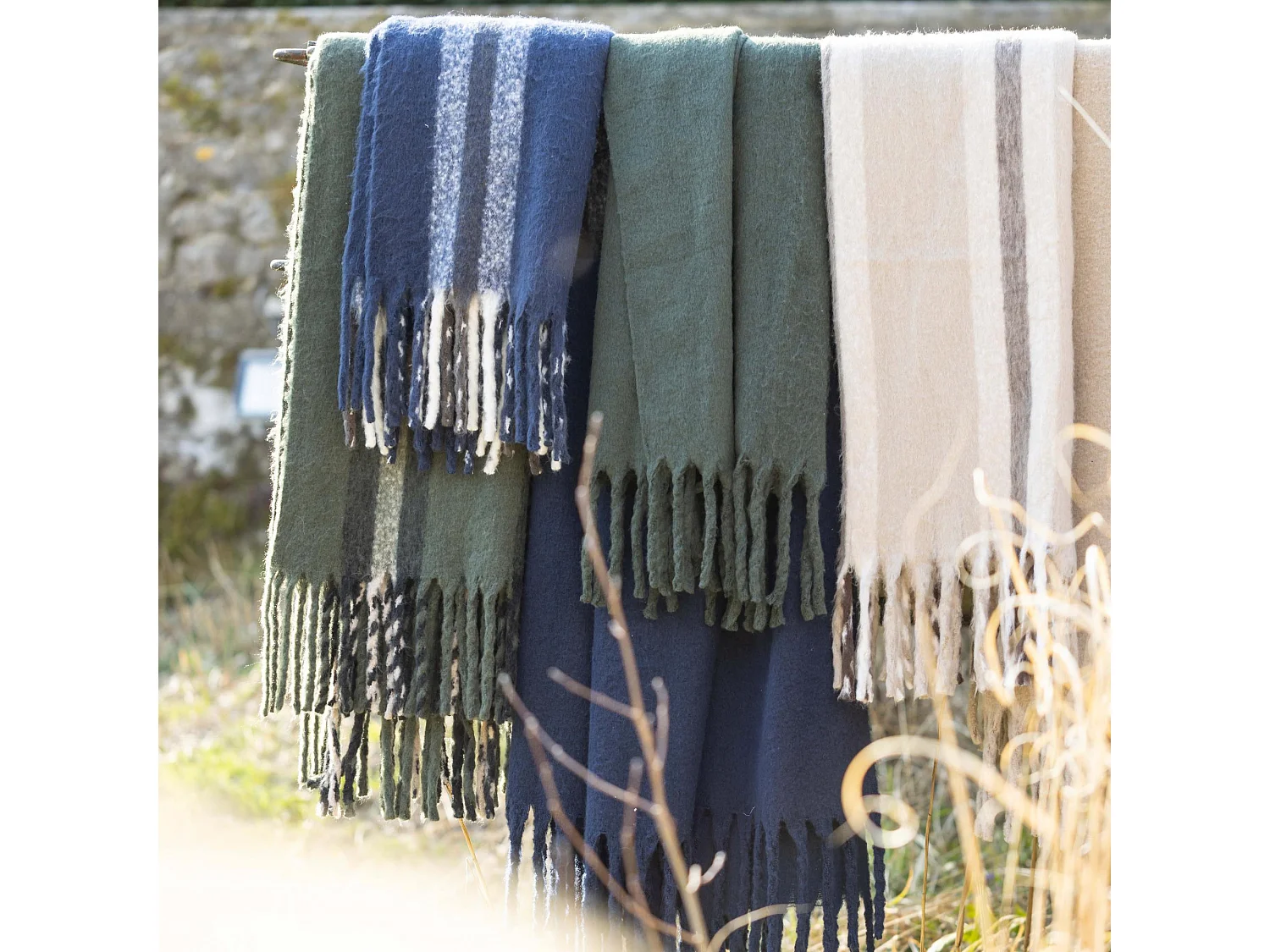 Recycelte Decke mit Schachbrettmuster Isabel