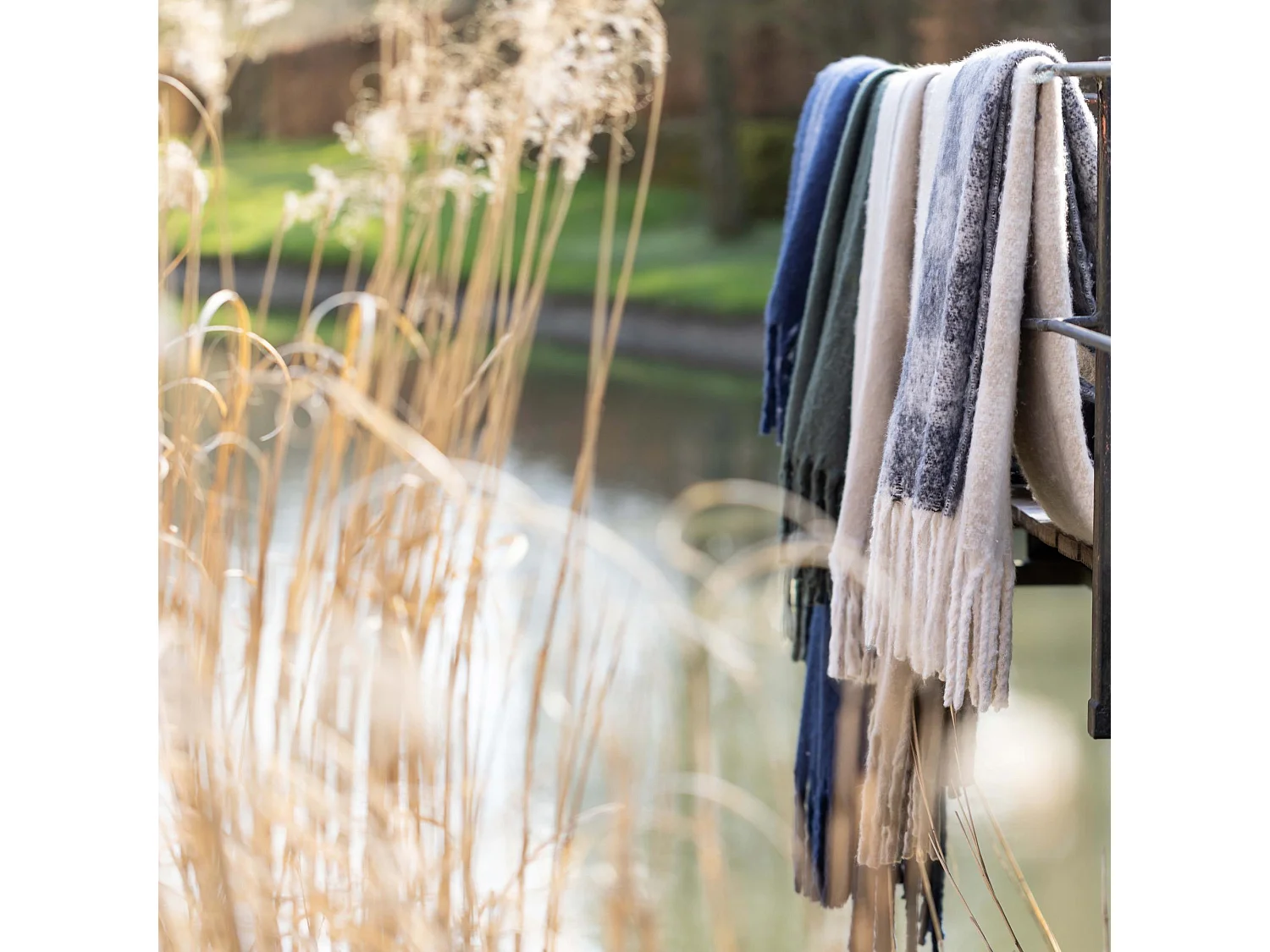 Recycelte Decke mit Schachbrettmuster Isabel