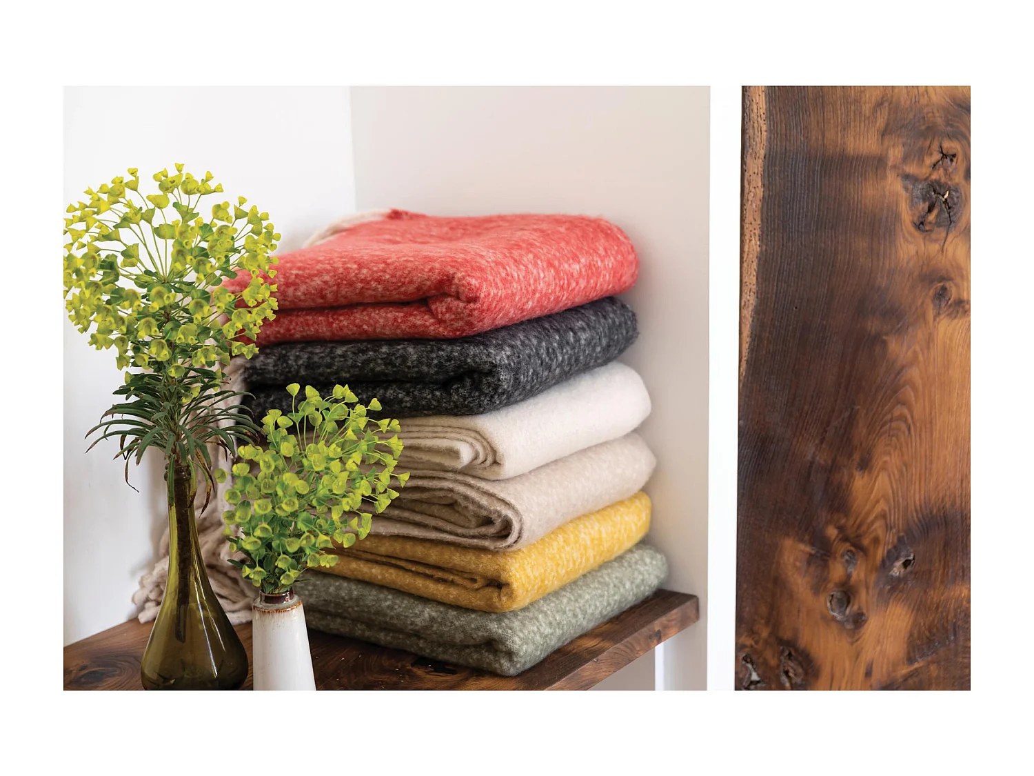 Recycelte einfarbige Decke Isabel Natur 130 x 160 cm