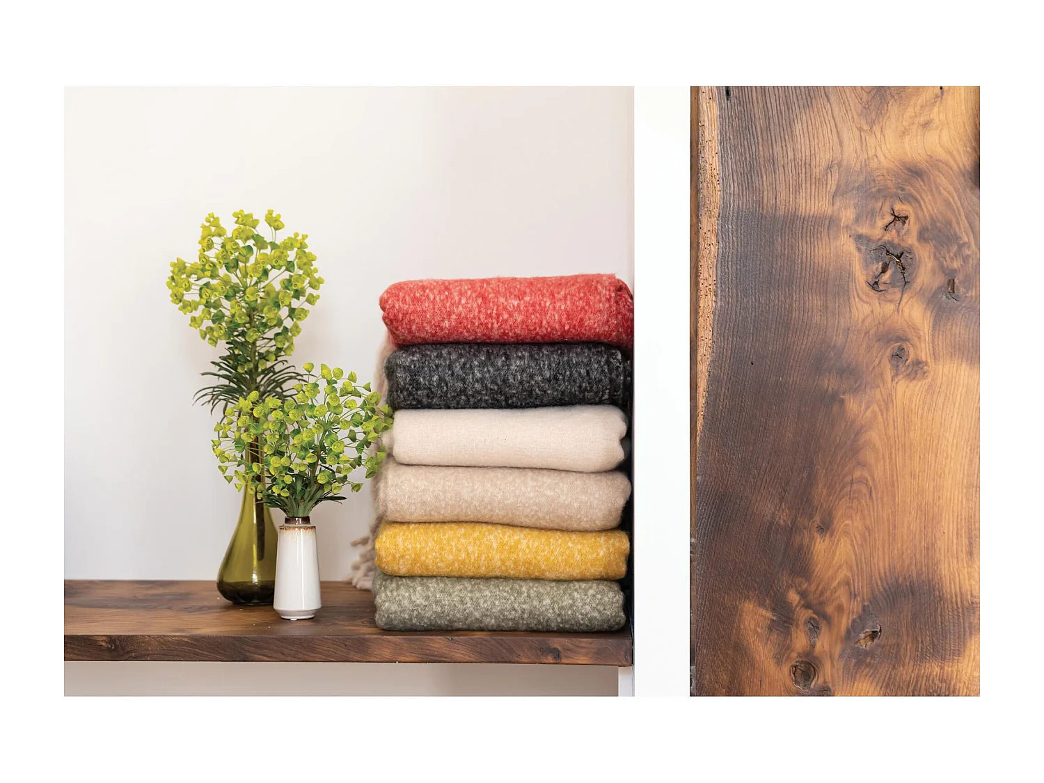 Recycelte einfarbige Decke Isabel Kaviar 130 x 160 cm