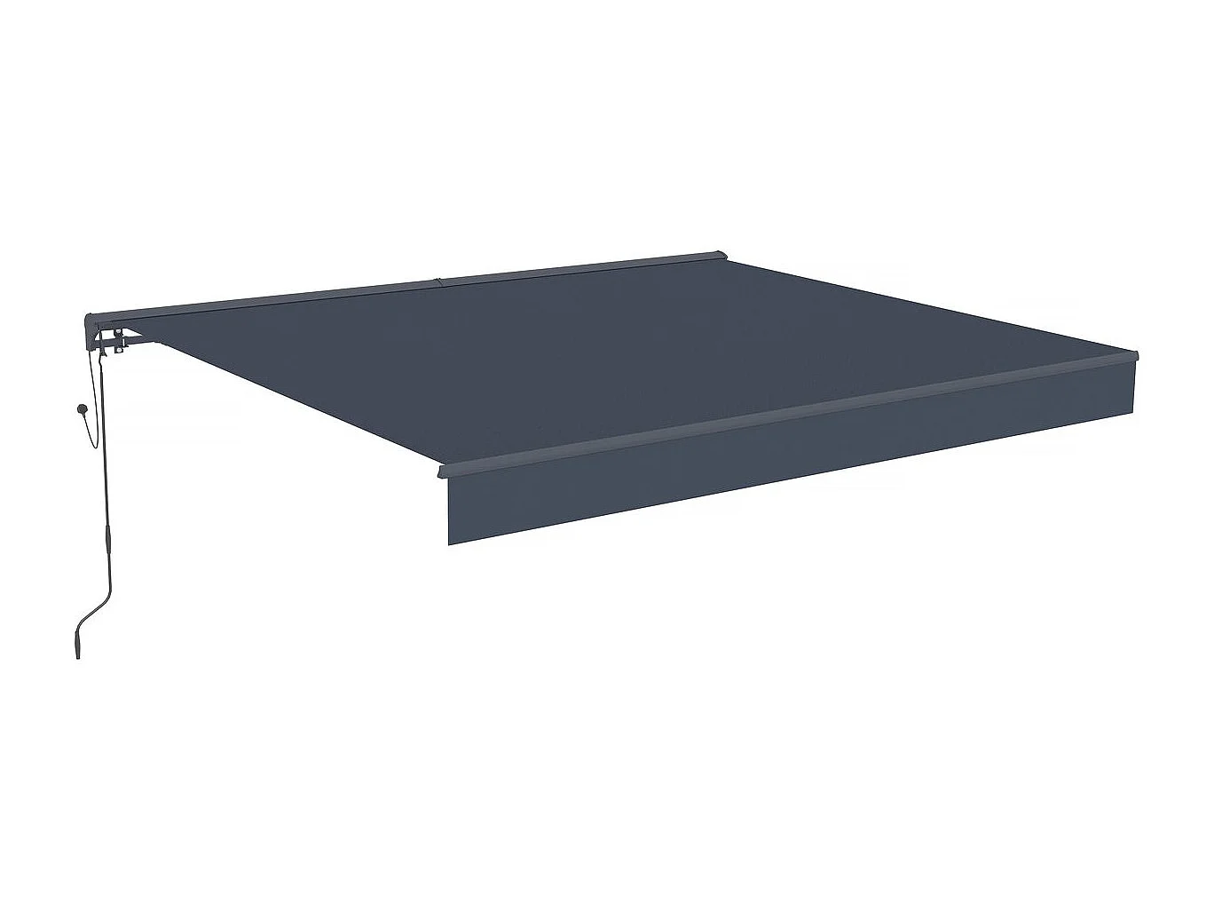 Auvent store banne rétractable motorisé en aluminium 4 x 3 m "Ombra 4" - Gris anthracite