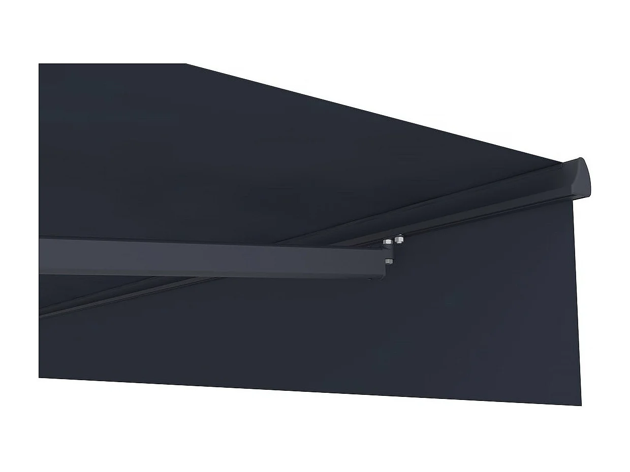 Auvent store banne rétractable motorisé en aluminium 4 x 3 m "Ombra 4" - Gris anthracite