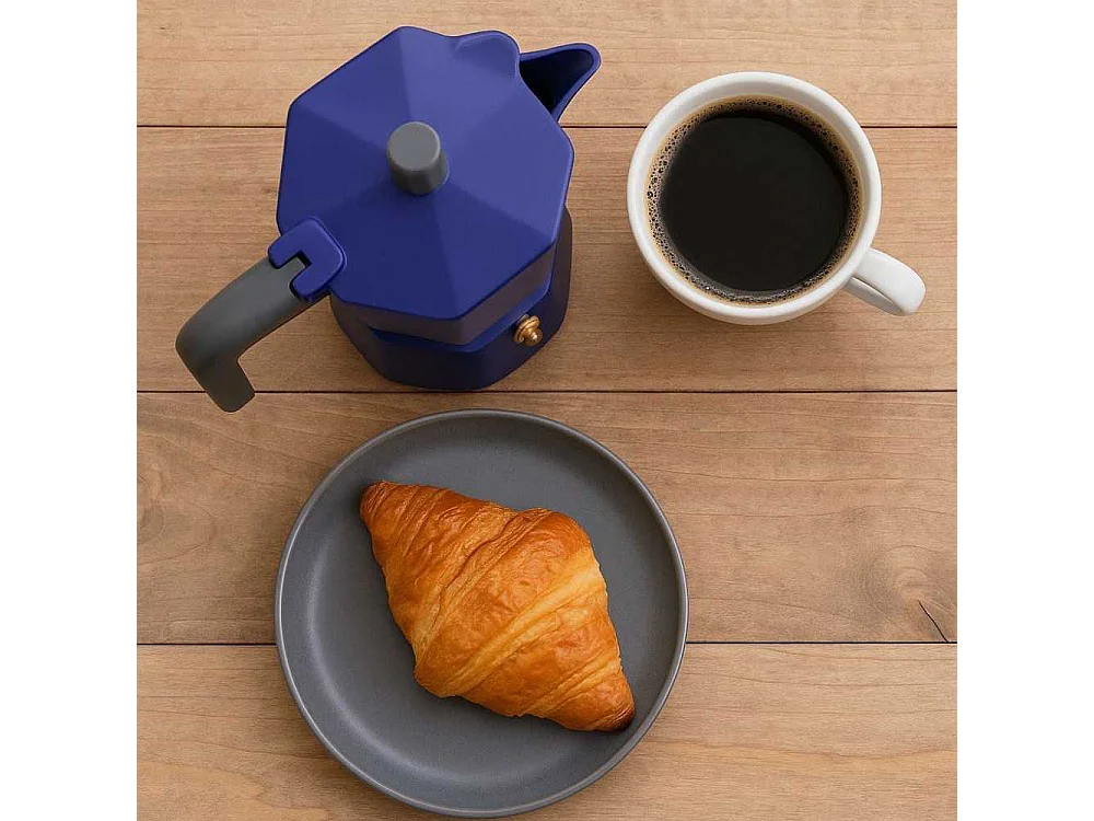 Italiaanse Koffiezetter Pezzetti Pentaexpress 3 Kopjes Aluminium Blauw - Traditionele Mokka Koffie