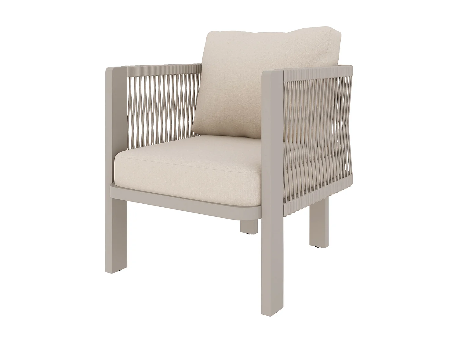 Zestaw mebli ogrodowych 5-częściowy 7-osobowy - 2 sofy + 2 fotele + stolik kawowy - metalowy - khaki