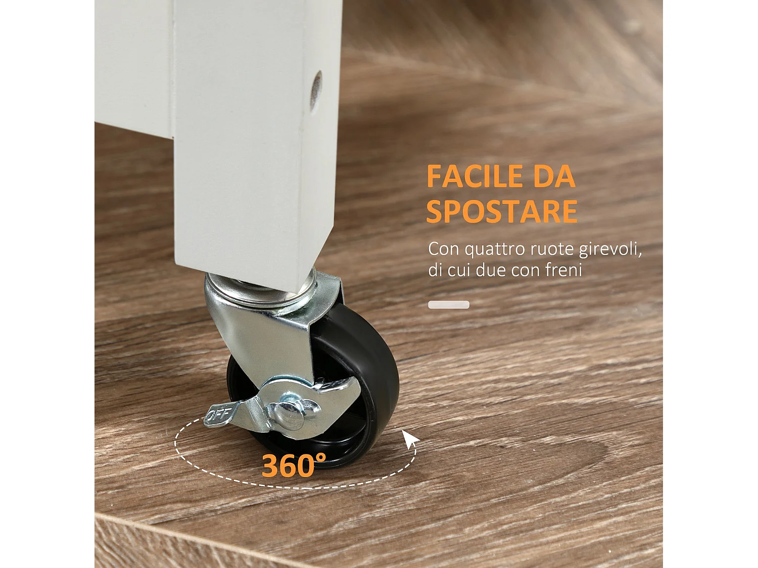 Chariot de cuisine, îlot sur roulettes avec panneau de porte à motif gaufré, chariot de rangement avec 3 étagères de stockage – Blanc