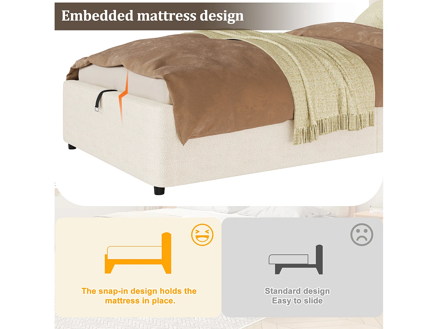 Kinderbett mit Stauraum – 90 x 200 cm – mit gepolstertem Kopfteil und hydraulischem Stauraum – Samt – weiß