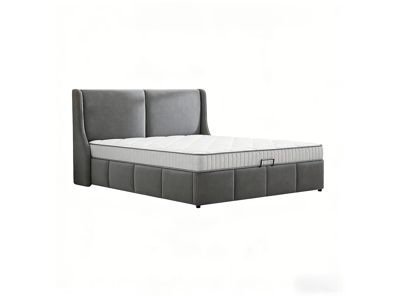 Ensemble Lit Coffre avec Matelas CHITA 140x200cm - Soutien Medium 7 Zones,épaisseur 20 cm - Rangement Intégré