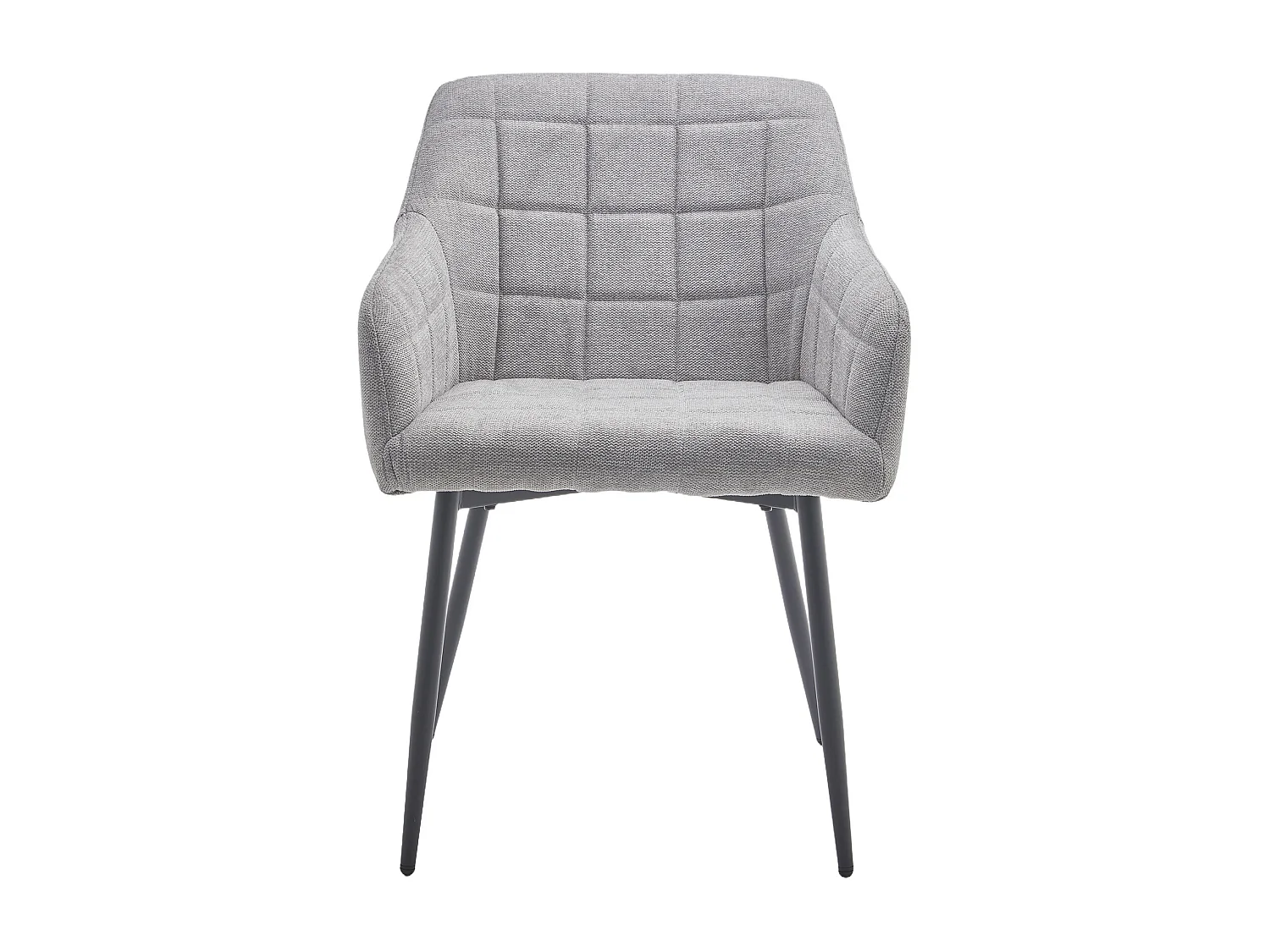 Pack de 2 sillas de comedor de 82x61x57 cm de tela en color gris y patas negras Freya