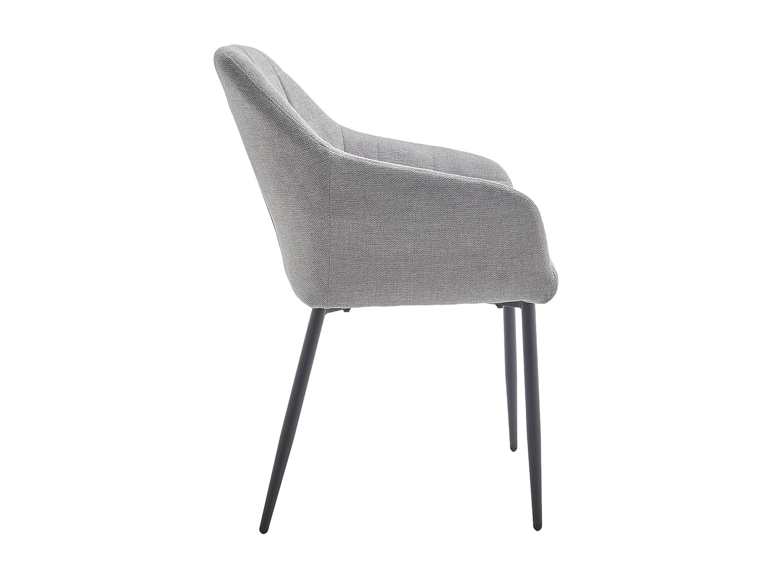 Pack de 2 sillas de comedor de 82x61x57 cm de tela en color gris y patas negras Freya