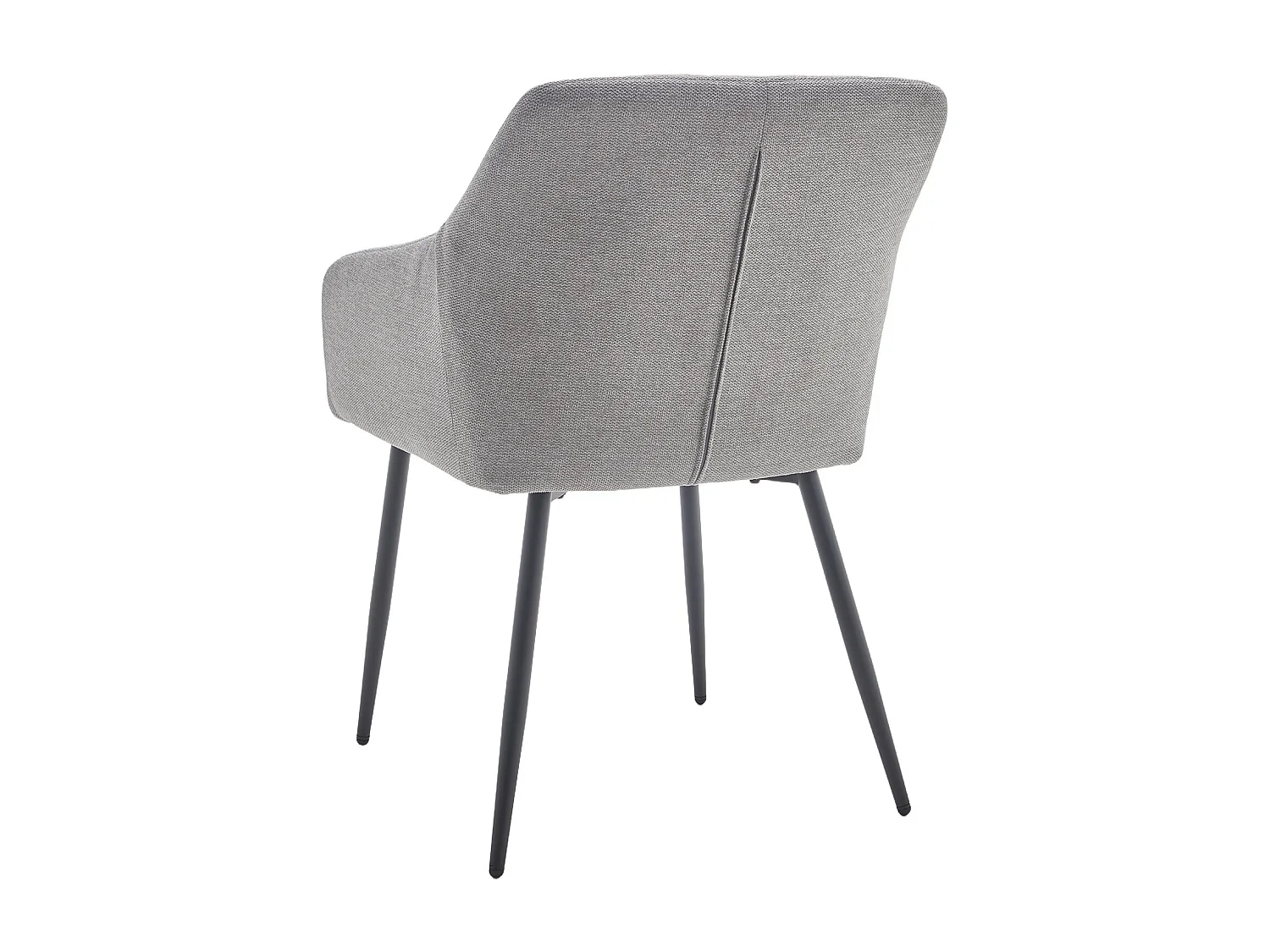 Pack de 2 sillas de comedor de 82x61x57 cm de tela en color gris y patas negras Freya