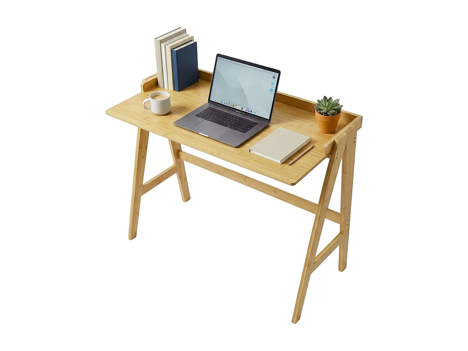 Mesa de estudo Take Bamboo na cor marrom, 81x107x47 cm