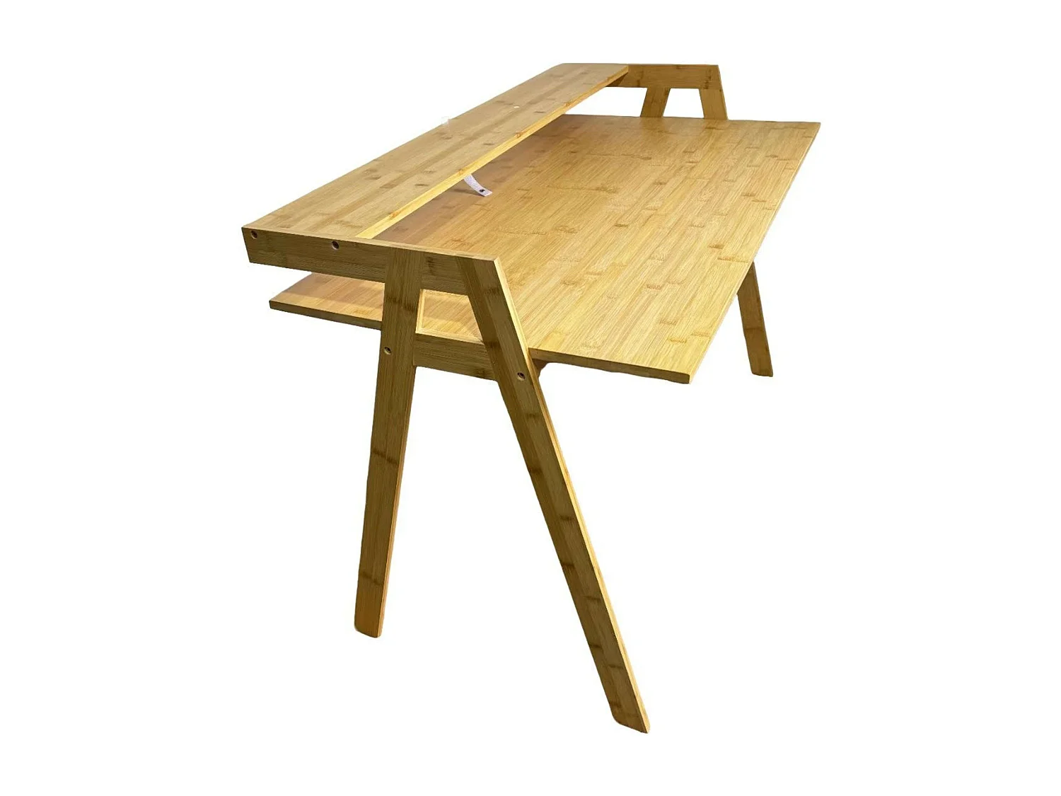 Mesa de estudo em bambu marrom, 75x113x60 cm